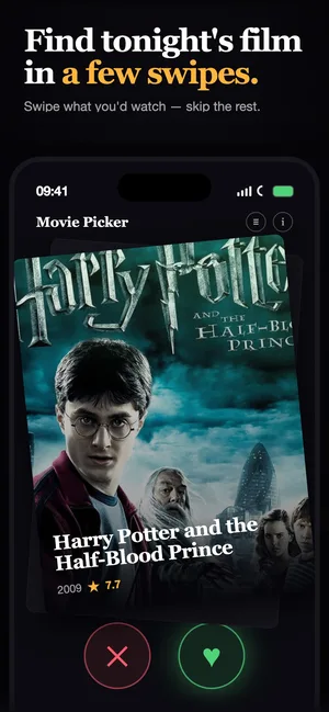 Movie Picker: swipe right or left